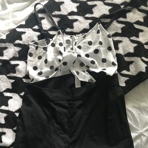Polka-dot Romper with Tied Top